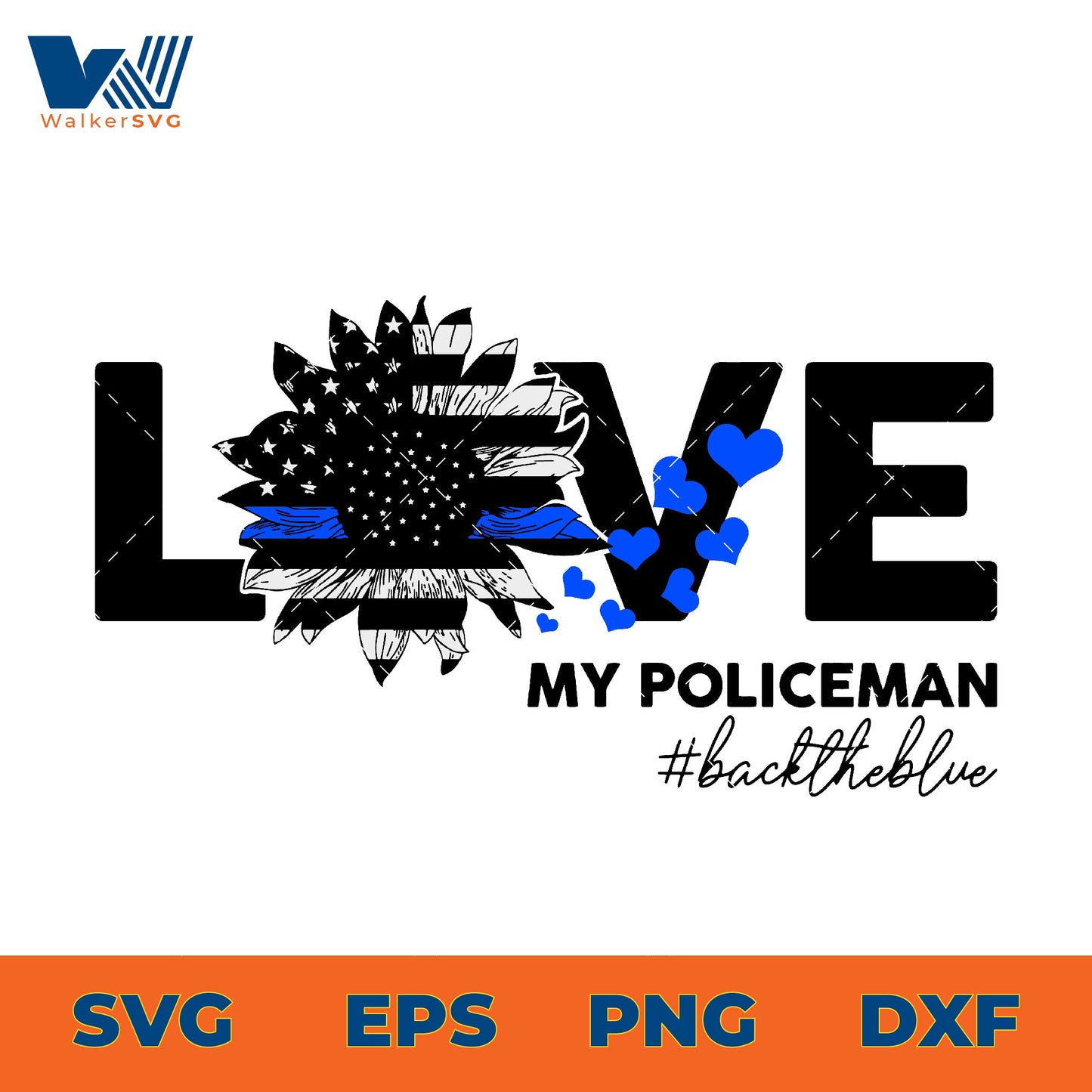 Love My Policeman, Back The Blue SVG