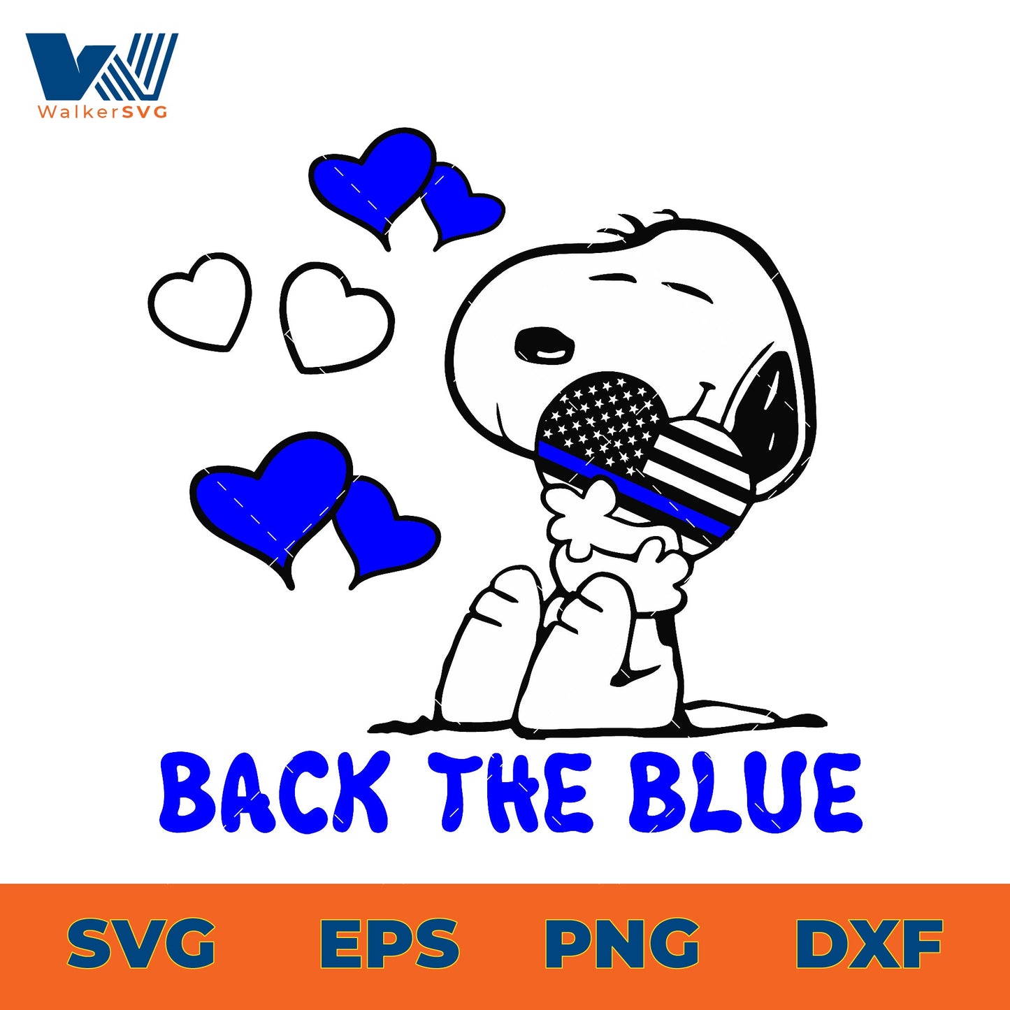 Snoopy Back The Blue SVG