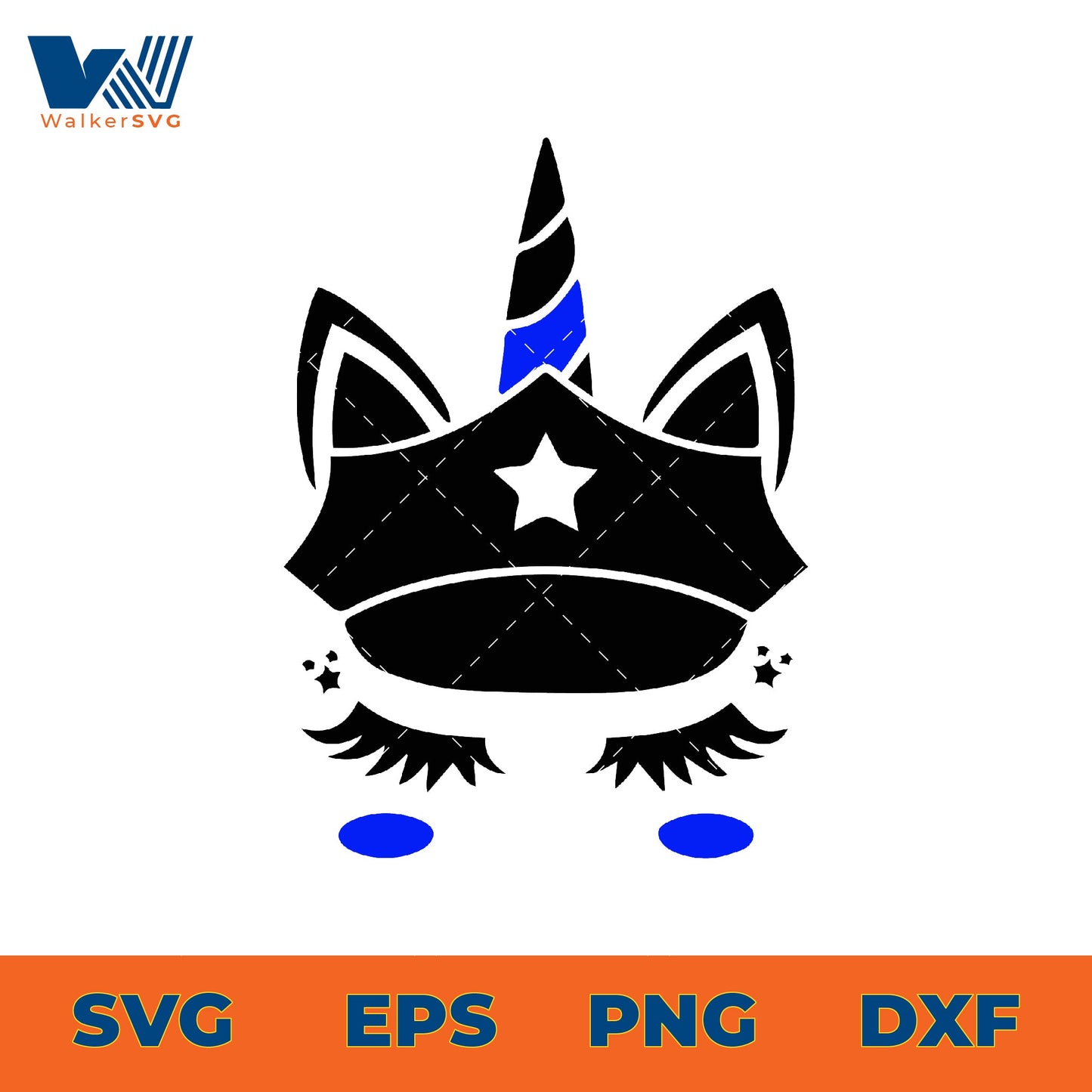 Police Unicorn Head SVG