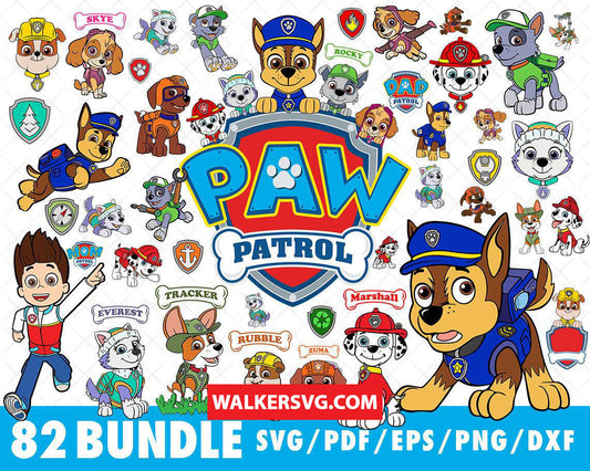 Paw Patrol SVG Bundle 1.0 - 335+ files Paw Patrol SVG, EPS, PNG, DXF for Cricut, Silhouette