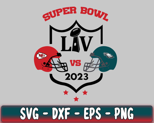 Kansas City Chiefs vs Philadelphia Eagles SVG, Super bowl SVG  svg dxf eps png , digital download, cricut, file cut