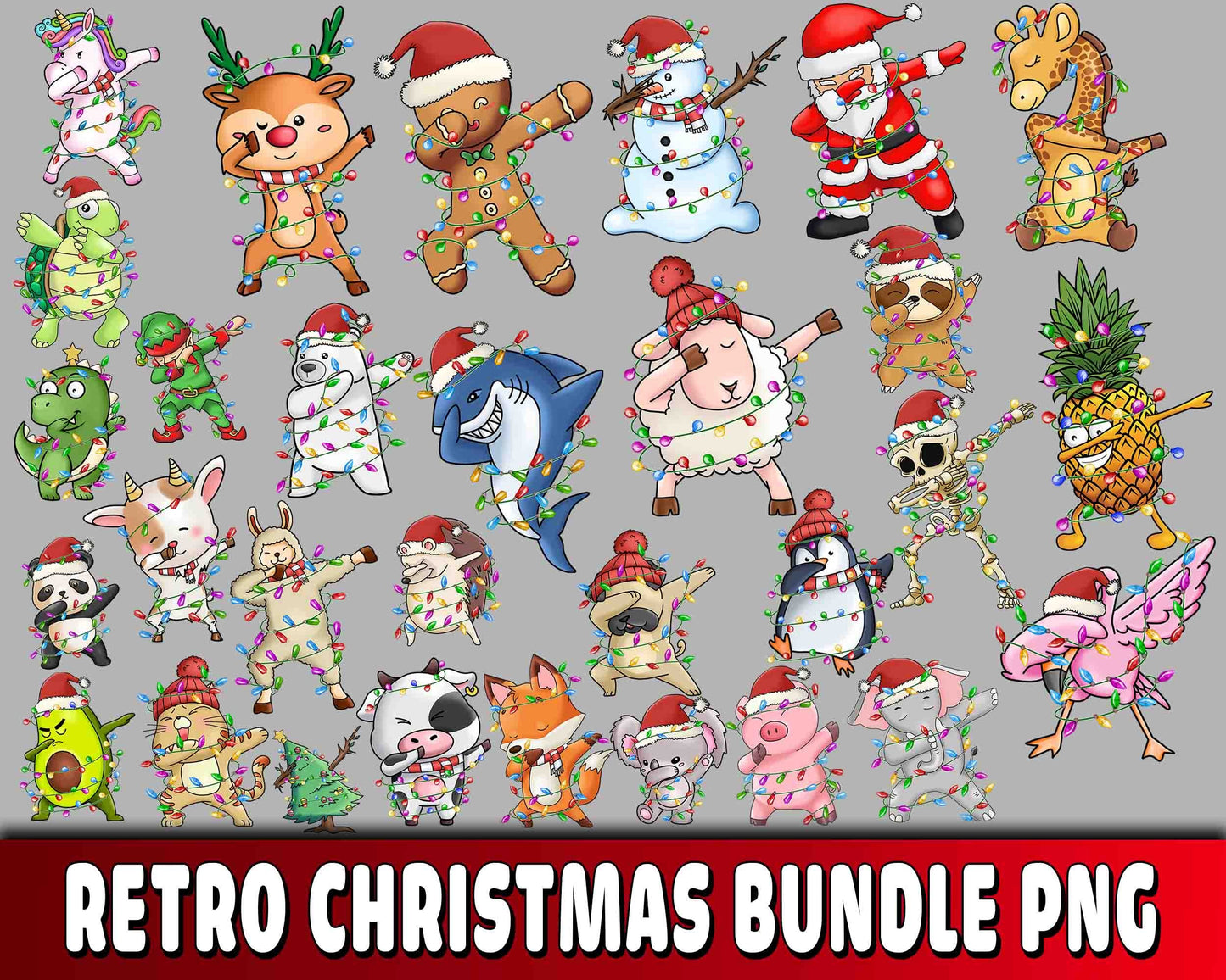 Retro christmas bundle PNG , Mega bundle Retro christmas PNG 4 , file cut , Silhouette, digital download, Instant Download