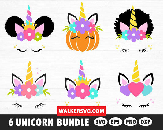 Unicorn SVG Bundle 2.0 - 25+ files Unicorn SVG, EPS, PNG, DXF for Cricut, Silhouette