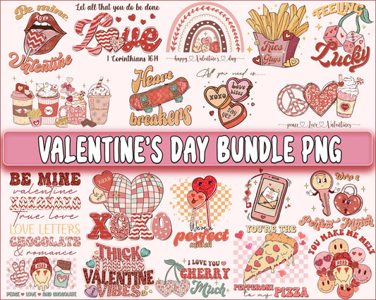 Retro Valentine's day bundle PNG , Valentines Day Sublimation ,  Valentines bundle sublimation, Digital Download, Instant Download