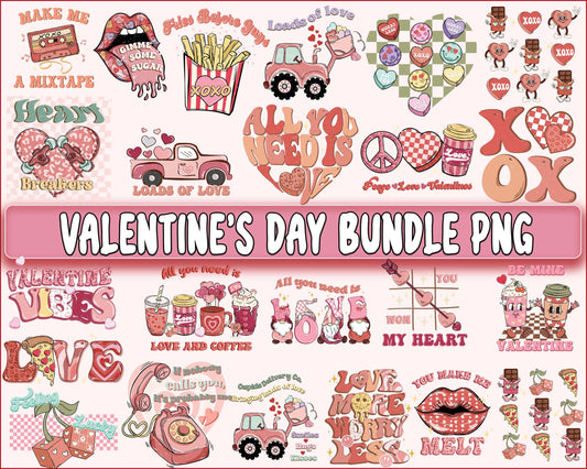 Valentine's day bundle PNG , Valentines Day Sublimation ,  XoXo , Love , Lips , Heart valentine's day sublimation, Digital Download, Instant Download