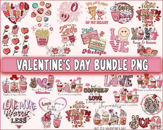 Valentine's day bundle PNG , coffee valentine's day PNG, Valentines Day Sublimation ,Love  , Heart valentine's day sublimation, Digital Download, Instant Download