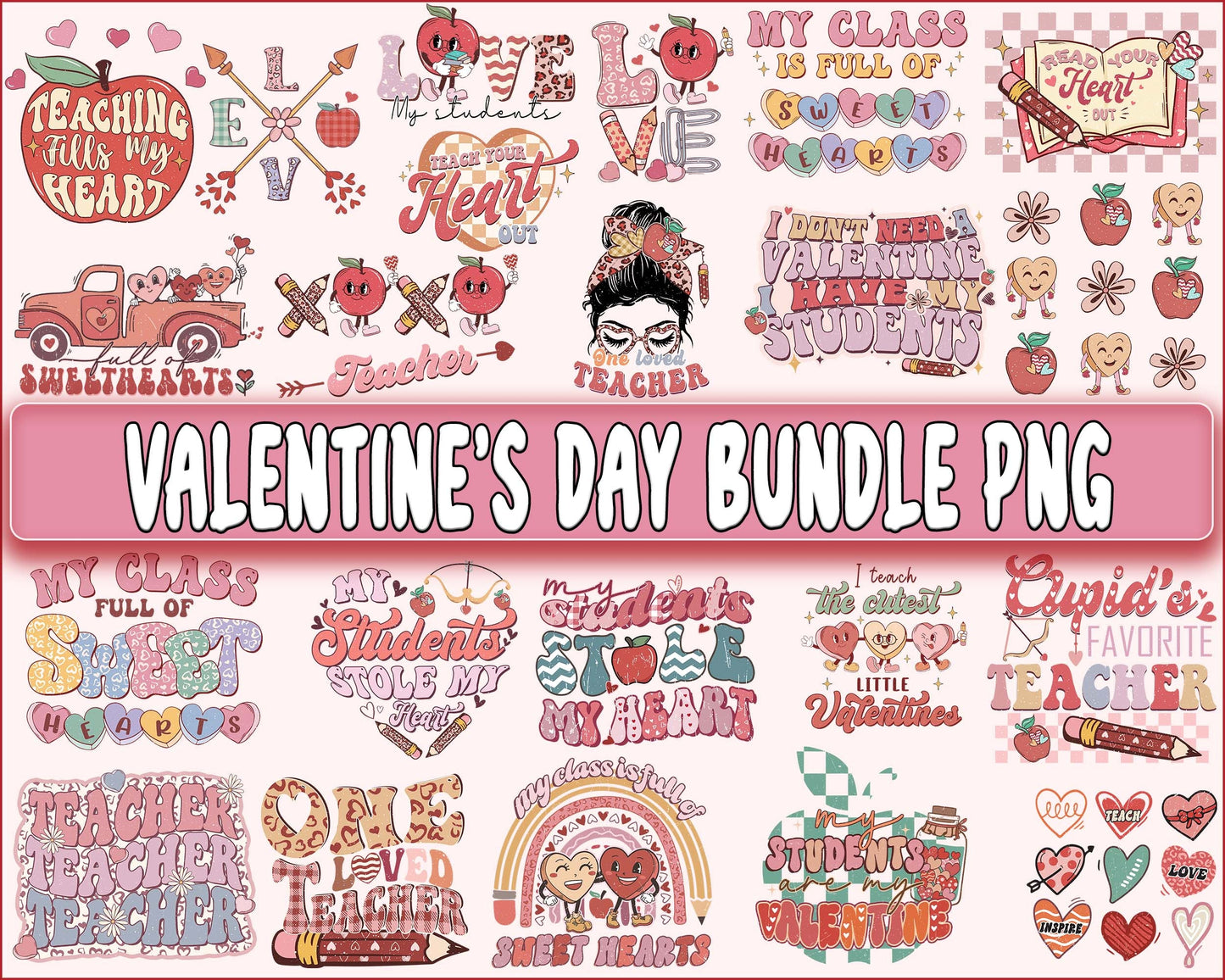 Retro Valentine's day bundle PNG ,Messy , Raibow valentine's day PNG, Valentines Day Sublimation ,Love , Heart valentine's day sublimation, Digital Download, Instant Download