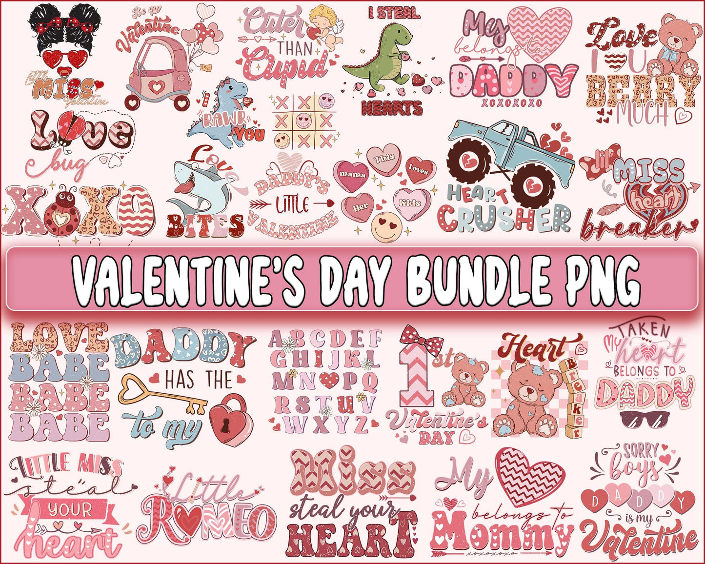 Valentine's day bundle PNG ,Messy ,T-rex, valentine's day PNG, Valentines Day Sublimation ,Love , Heart valentine's day sublimation, Digital Download, Instant Download