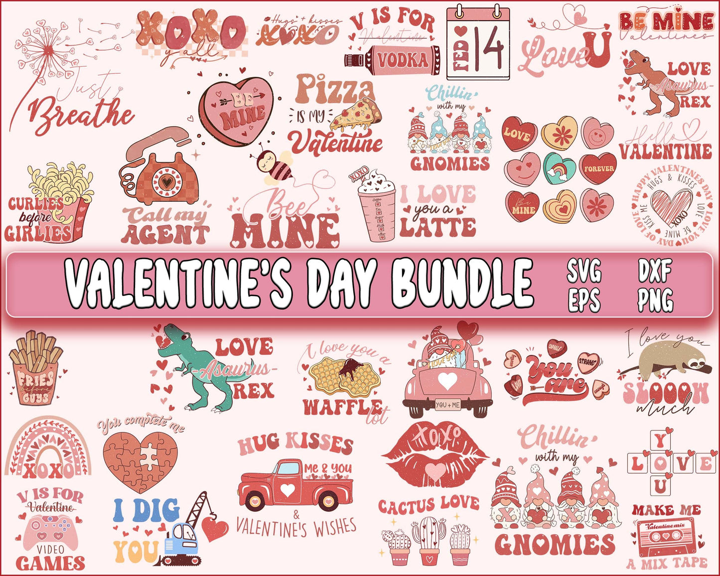 Valentine's day bundle SVG ,Car , phone, T-rex , Xo Xo, valentine's day SVG DXF EPS PNG, Valentines Day Sublimation ,Love , Heart valentine's day sublimation, Digital Download, Instant Download