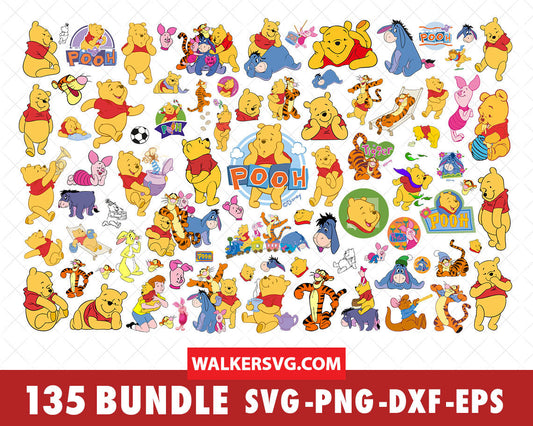Winnie The Pooh SVG Bundle 2.0 - 550+ files Winnie The Pooh SVG, EPS, PNG, DXF for Cricut, Silhouette