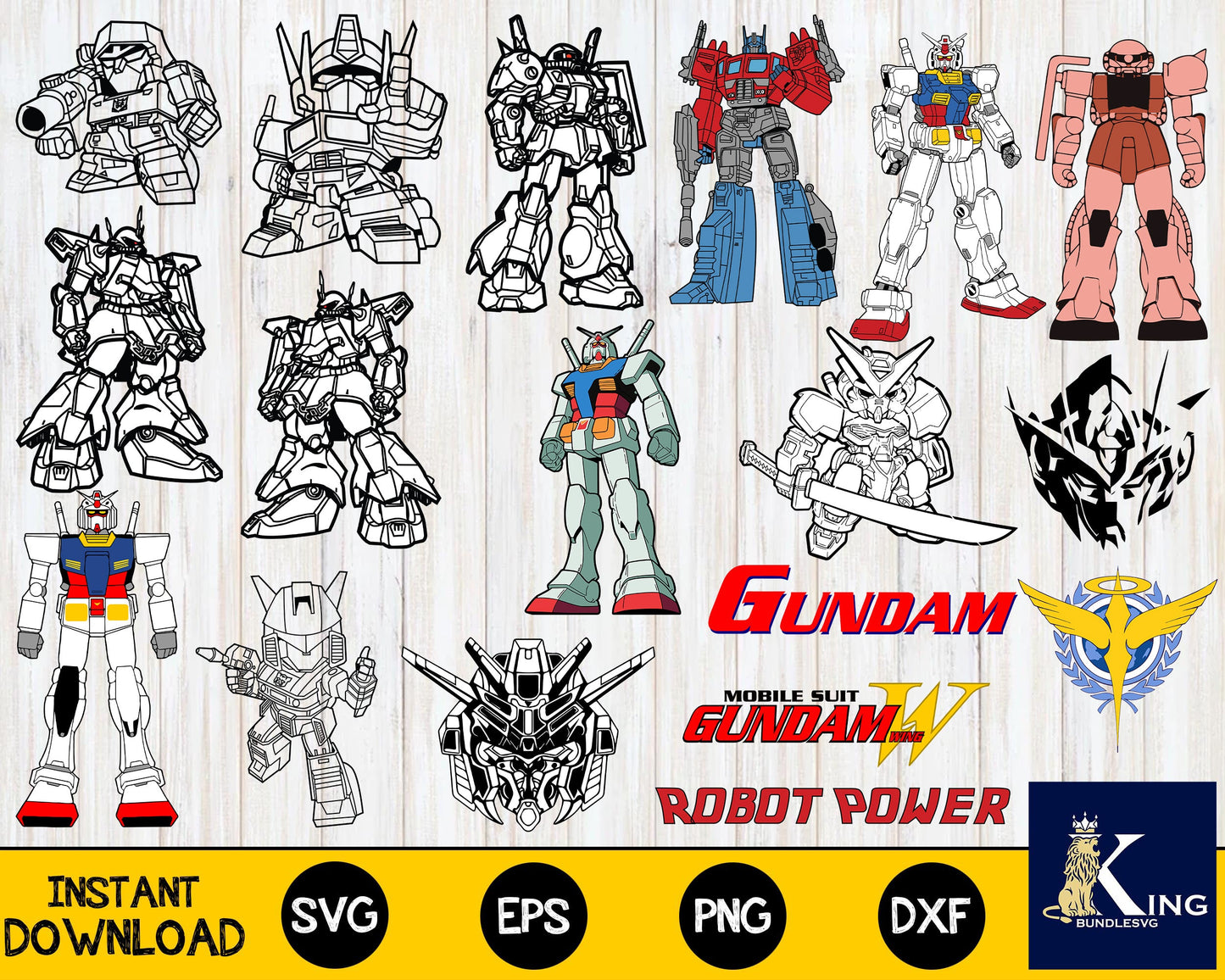 bundle gundam svg ,gundam svg eps dxf png, bundle gundam Cricut , File cut , Vector file , Silhouette Digital Dowload