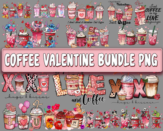 Valentine Day Bundle PNG , Coffee Valentine Bundle PNG, Cutting Image, File Cut , Digital Download, Instant Download