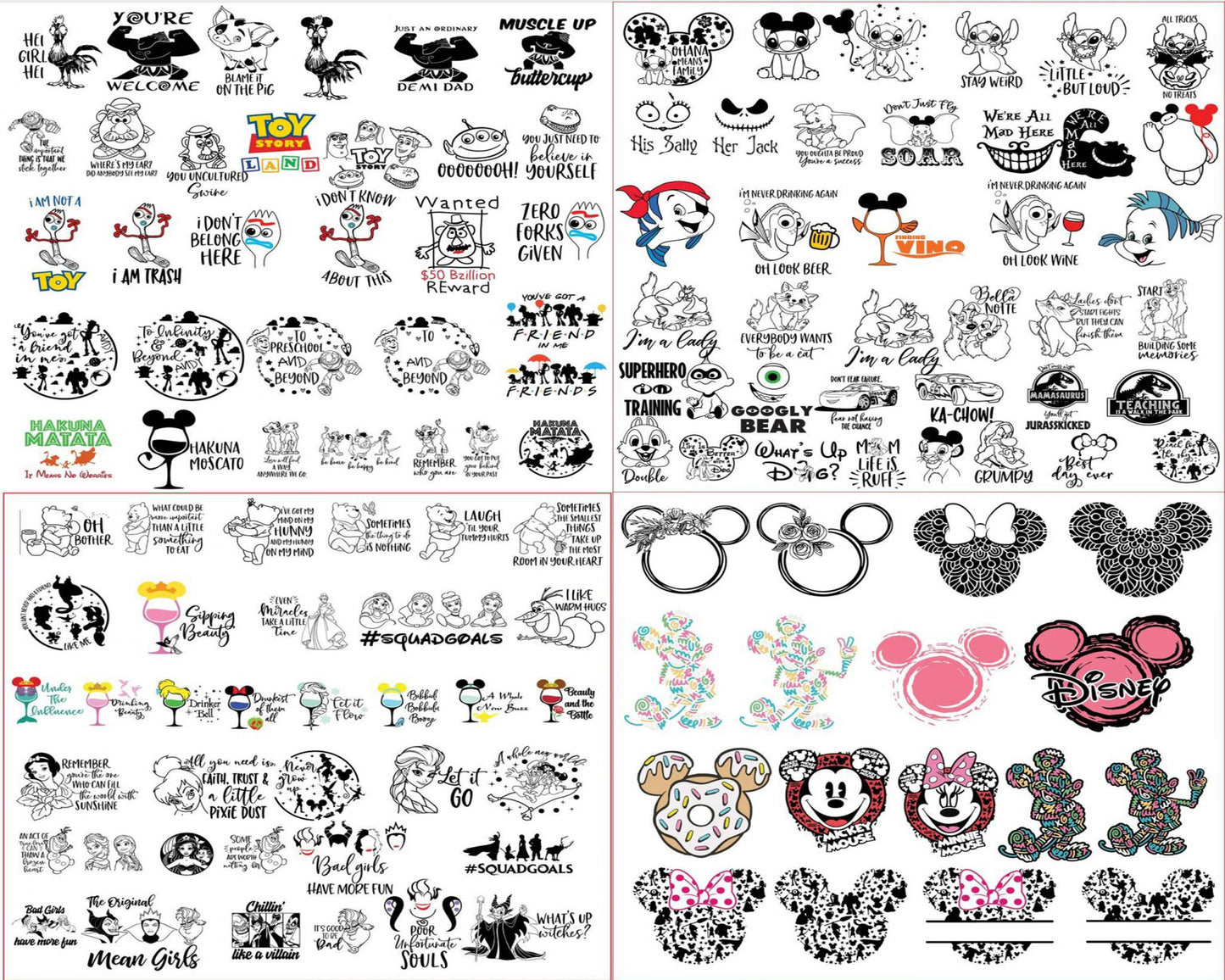 69.999+ file Disney bundle svg, Disney svg,dxf,png,eps, cricut , file cut , Silhouette, Digital Dowload