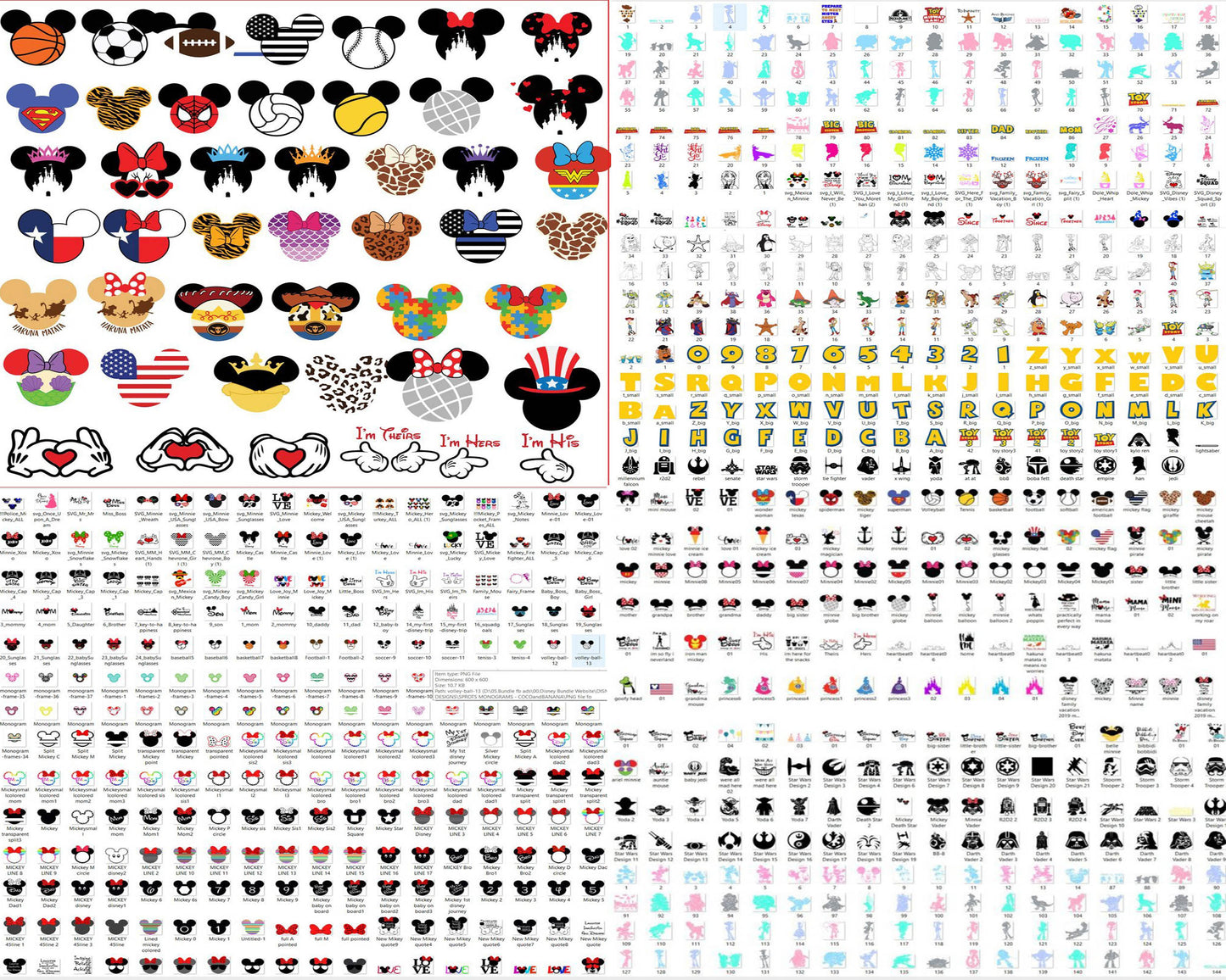 99.999+ file Disney bundle svg, Disney svg,dxf,png,eps, cricut , file cut , Silhouette, Digital Dowload
