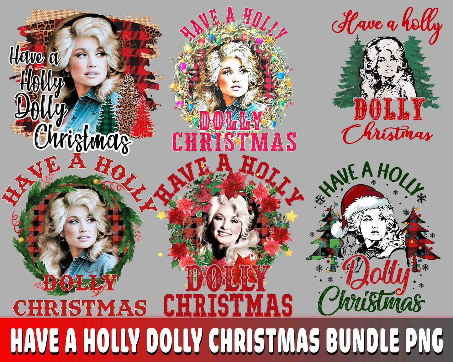 Holly Dolly christmas Bundle PNG , Have A Holly Dolly christmas Bundle PNG , file cut , Silhouette, digital download, Instant Download