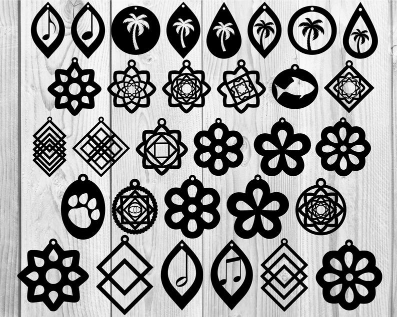 Earrings SVG Bundle - 1000+ files Earrings SVG, EPS, PNG, DXF for Cricut, Silhouette