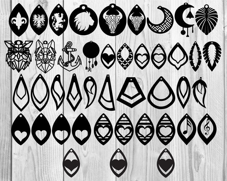 Earrings SVG Bundle - 1000+ files Earrings SVG, EPS, PNG, DXF for Cricut, Silhouette