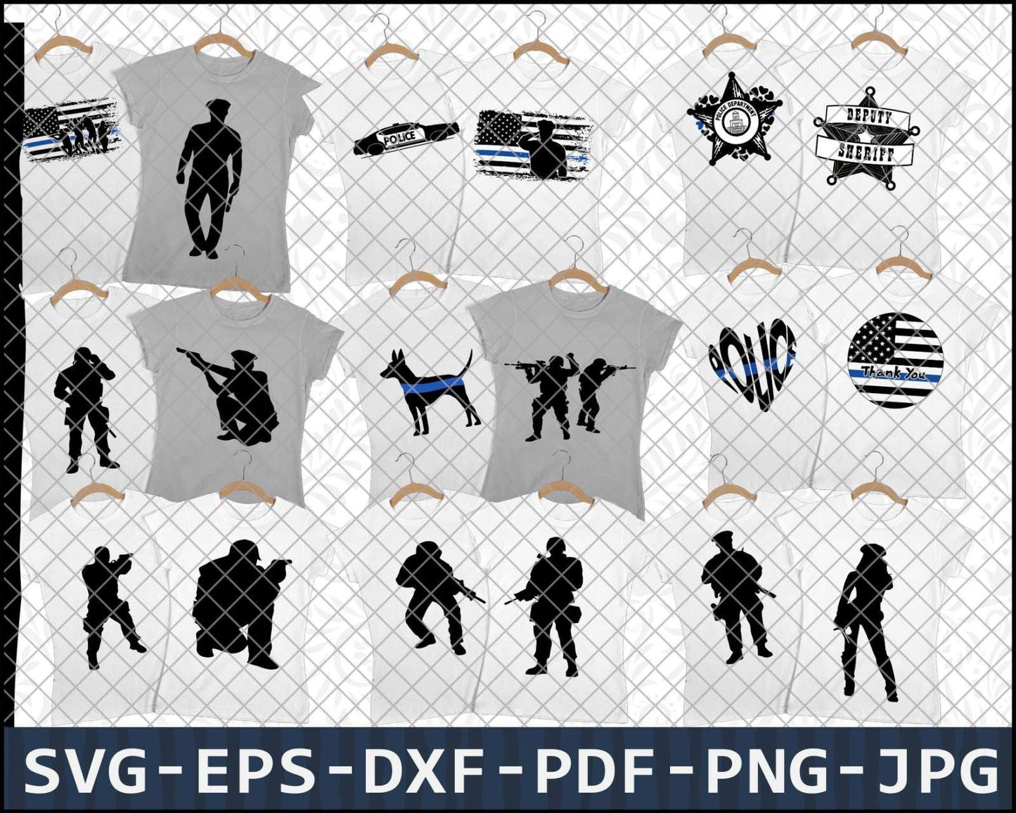 Police SVG Bundle - 1000+ files Police SVG, EPS, PNG, DXF for Cricut, Silhouette