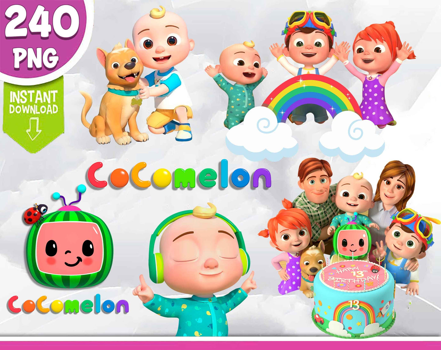 CoComelon SVG Bundle - 336+ files CoComelon SVG, EPS, PNG, DXF for Cricut, Silhouette