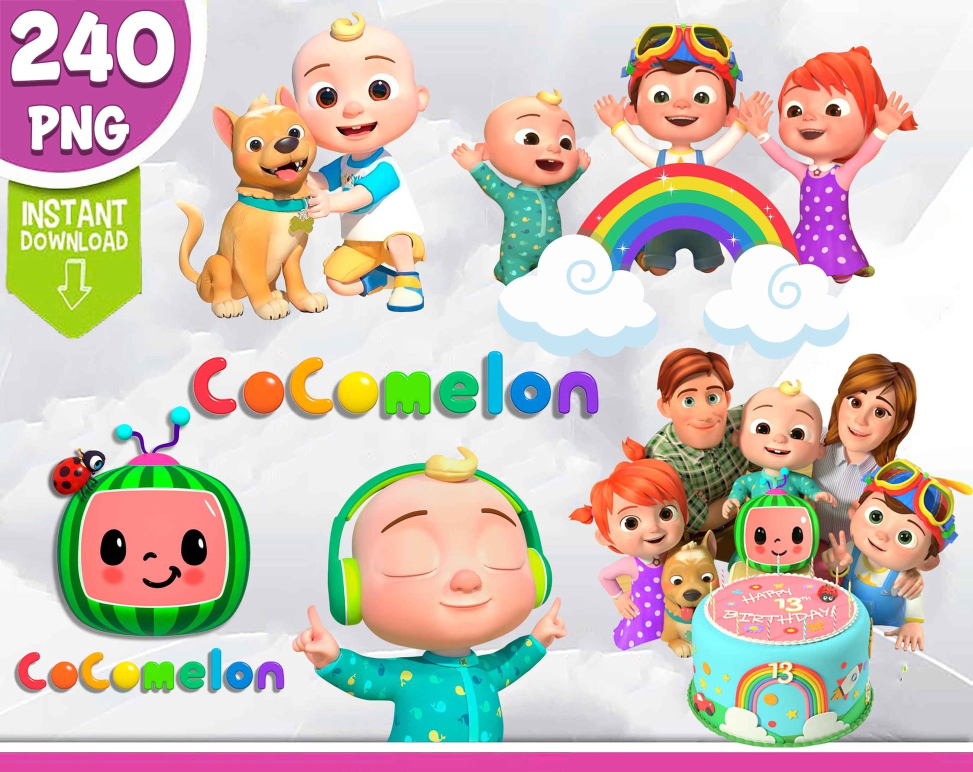 CoComelon SVG Bundle - 336+ files CoComelon SVG, EPS, PNG, DXF for Cricut, Silhouette