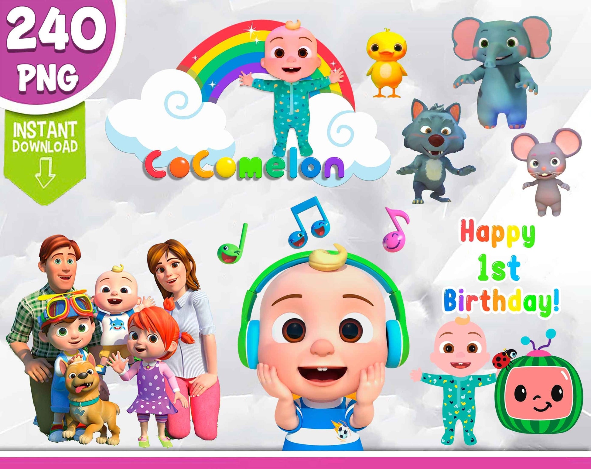 CoComelon SVG Bundle - 336+ files CoComelon SVG, EPS, PNG, DXF for Cricut, Silhouette