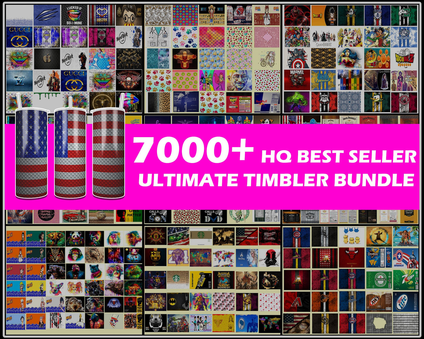 7000 file tumbler Tumbler Designs Bundle PNG High Quality, Designs 20 oz sublimation, Bundle Design Template for Sublimation