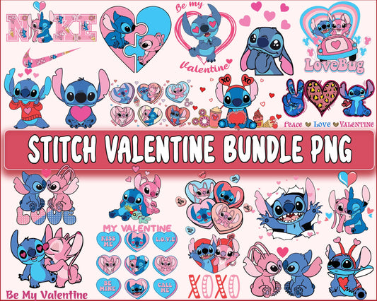 Stitch Valentines bundle PNG , Stitch valentines PNG, Cutting Image, File Cut , Digital Download, Instant Download