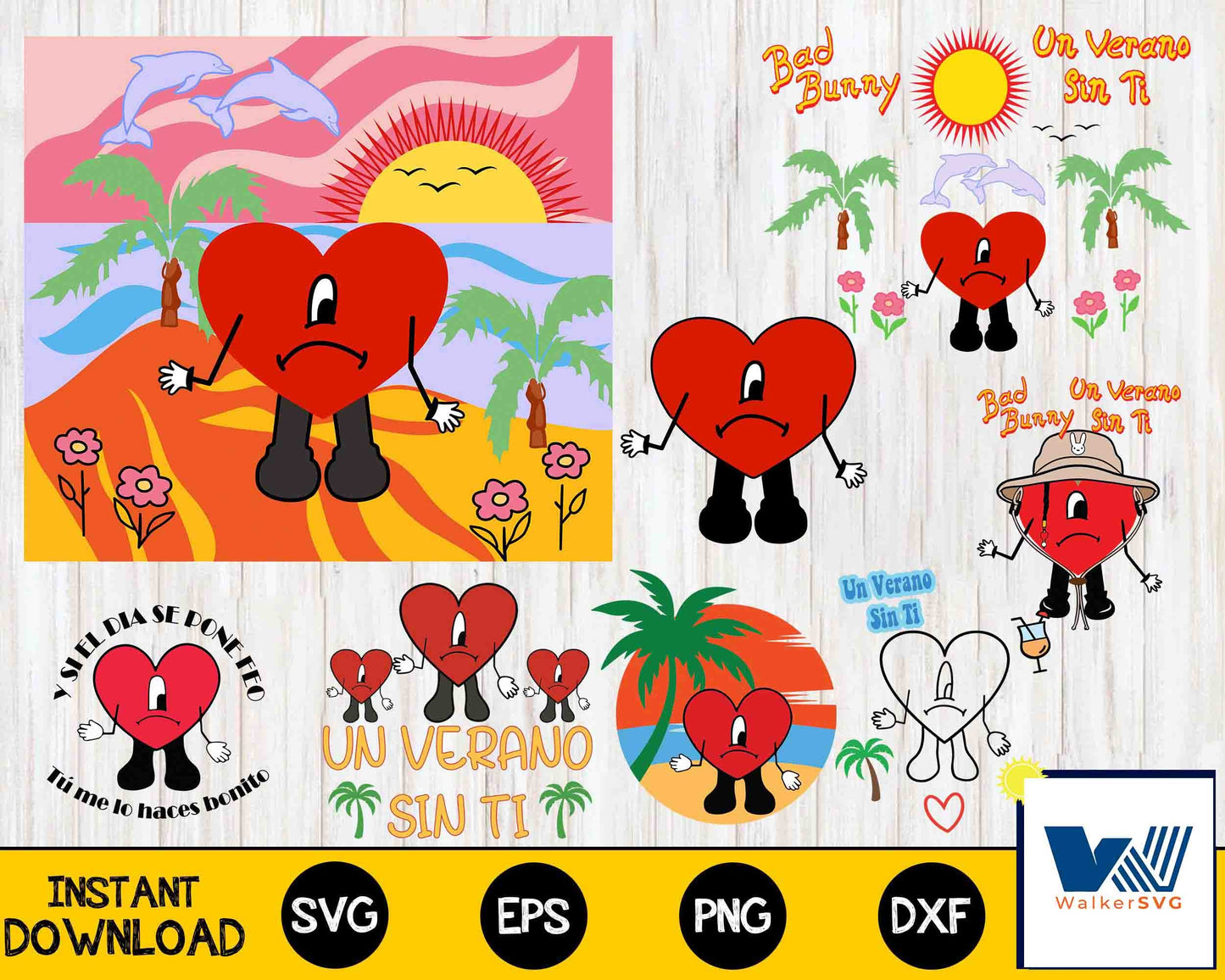 unverano sin ti SVG, bad bunny svg PNG SVG DXF EPS , file cut , for Cricut, Silhouette , digital download