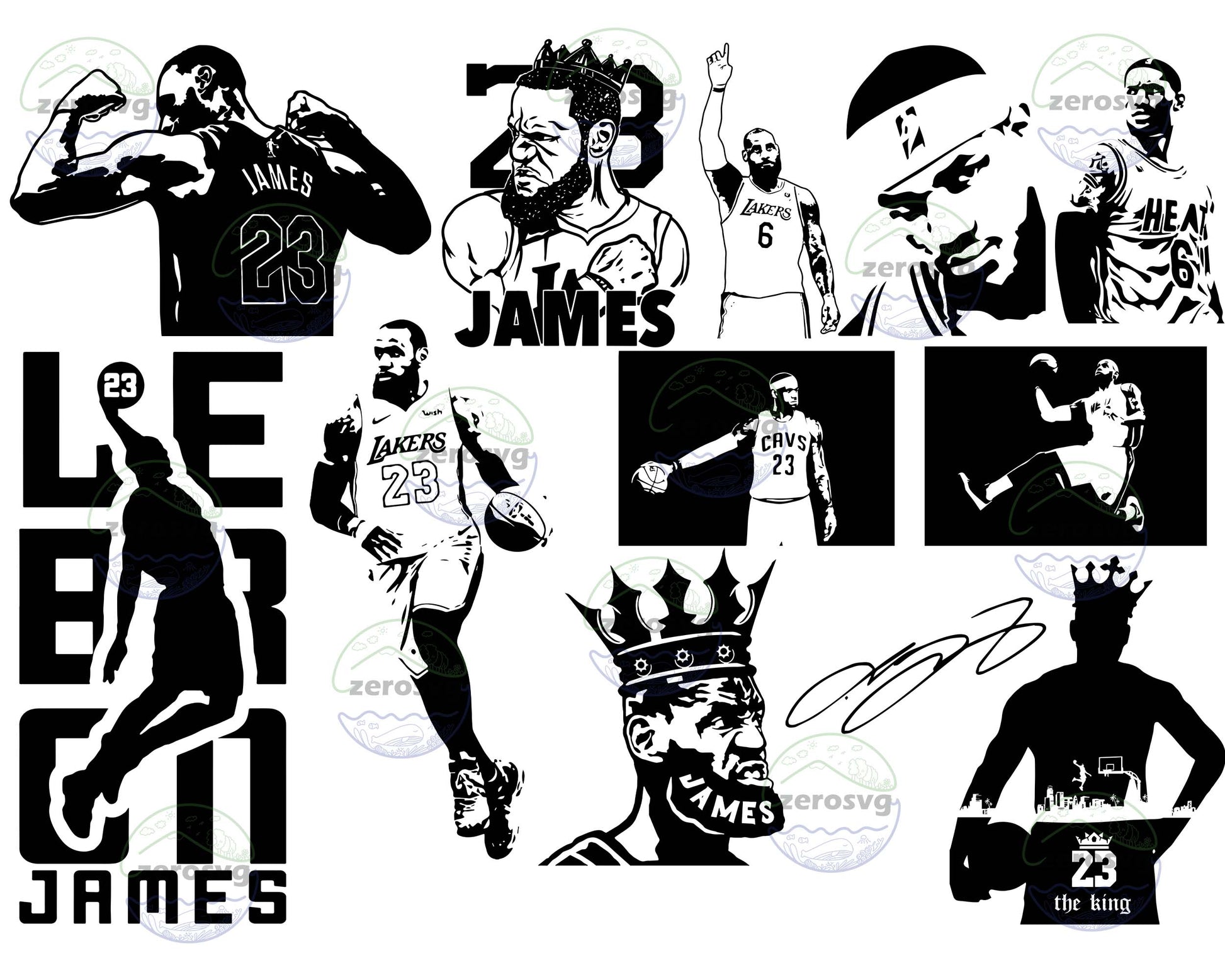 LeBron James Los Angeles Basketball SVG Graphic Design Files