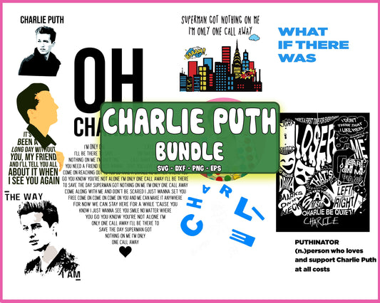 10+ file charlie puth svg, bundle charlie puth SVG, EPS, PNG, DXF for Cricut, Silhouette, digital download
