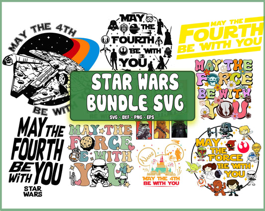 10 file May The Fourth Be With You svg,May The Force Be With You svg , Star Wars svg-  Baby Yoda SVG, EPS, PNG, DXF for Cricut, Silhouette