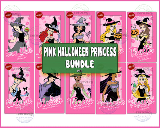 10 file Pink halloween princess bundle png, Pink princess PNG , Digital Download ,Instant Download