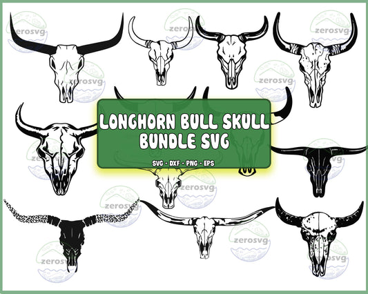 12 file Texas Longhorn Cow Skull Bundle svg, Longhorn Bull Skull svg, Hand Drawn Texas Skull svg, Western svg, Desert Cow Skull Svg Png Dxf Eps , cricut , file cut , Silhouette, Digital Dowload