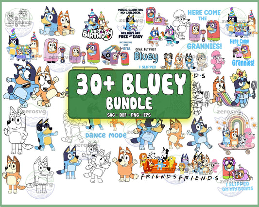 30+ file Bluey SVG PNG, hug toy family Bluey svg, bluey bundle SVG DXF PNG EPS , cricut , file cut , Silhouette, digital download, Instant Download
