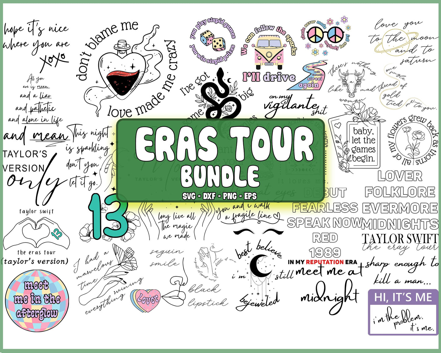 30+ file Eras Tour svg , Taylor Swift svg, Taylor Swift bundle png, Taylor Swift SVG DXF EPS PNG, Different File Types , Cutting Image, File Cut , Digital Download, Instant Download
