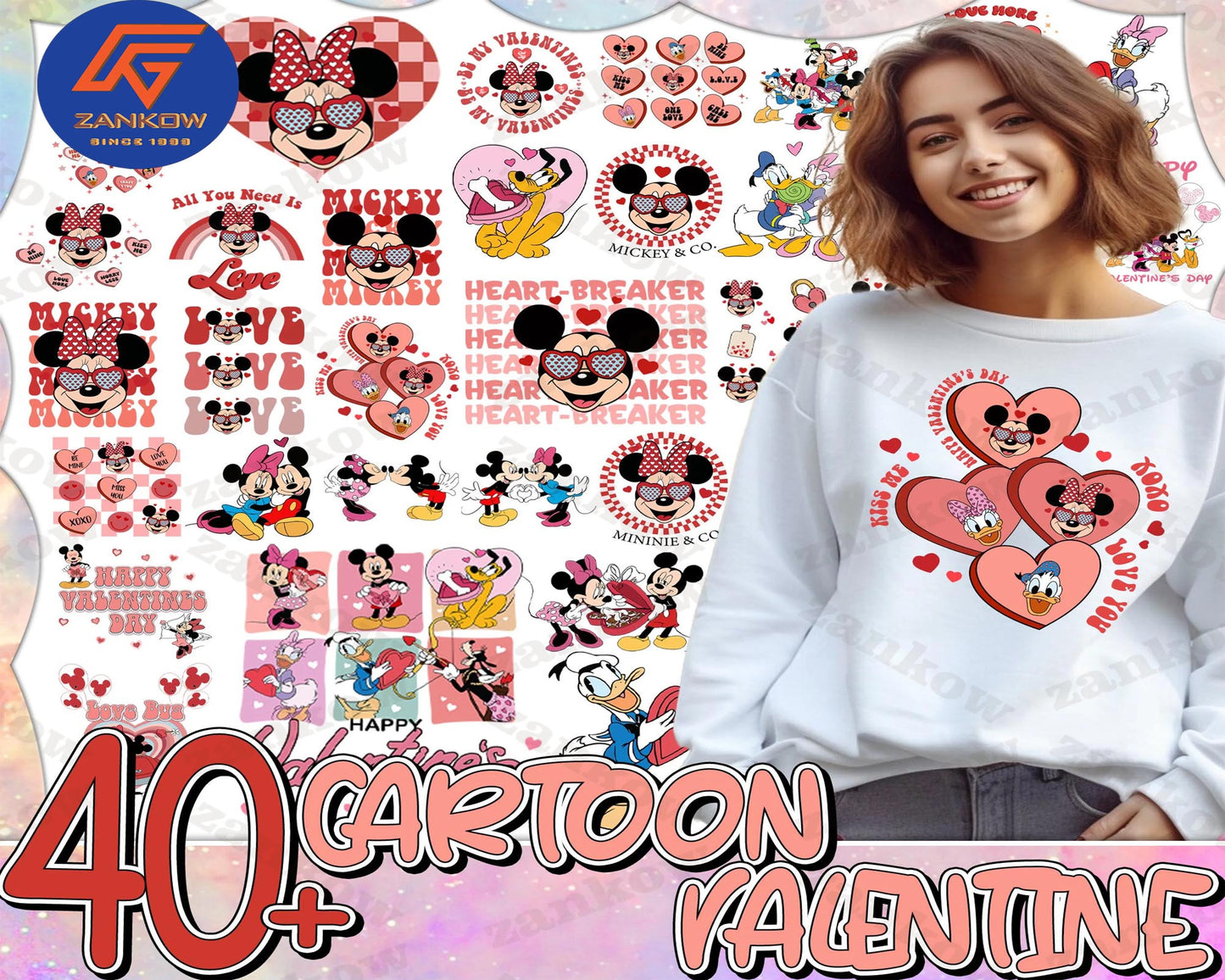 40+ Cartoon Valentine Png Bundle, Valentine Mouse Story Png Bundle, Be My Valentine Png, Digital Download ,Instant Download
