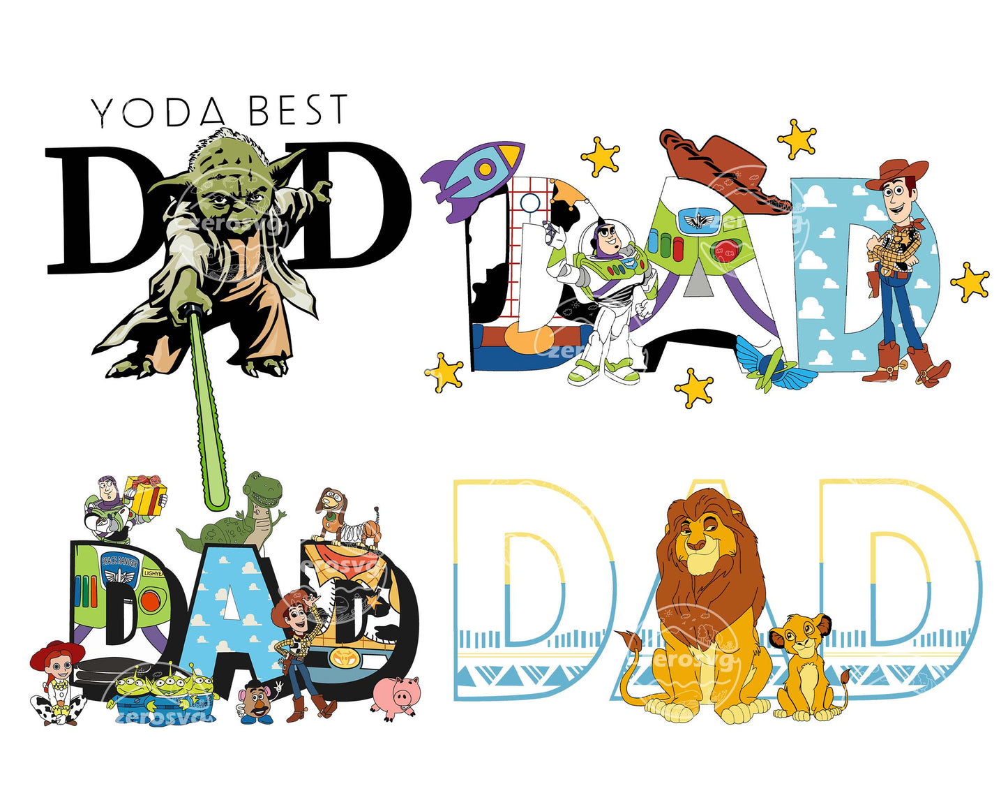 4 file DAD bundle PNG, Disney Toy Story farther day SVG, EPS, PNG, DXF for Cricut, Silhouette, Digital Download