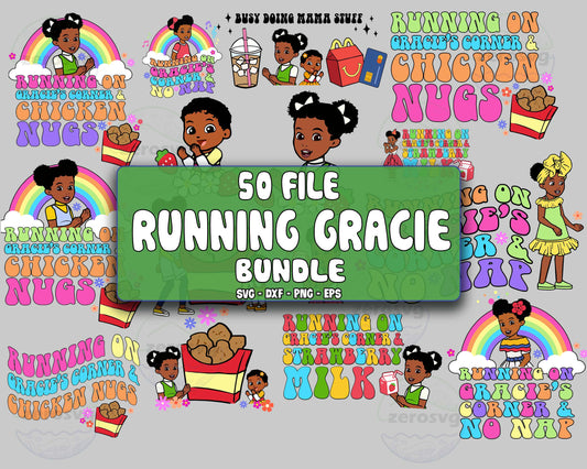 Running gracie SVG Bundle - 50+ file Running gracie bundle SVG, EPS, PNG, DXF for Cricut, Silhouette, digital download