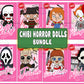 8 file chibi Horror Dolls bundle PNG , bundle halloween  Cutting Image, File Cut , Digital Download, Instant Download