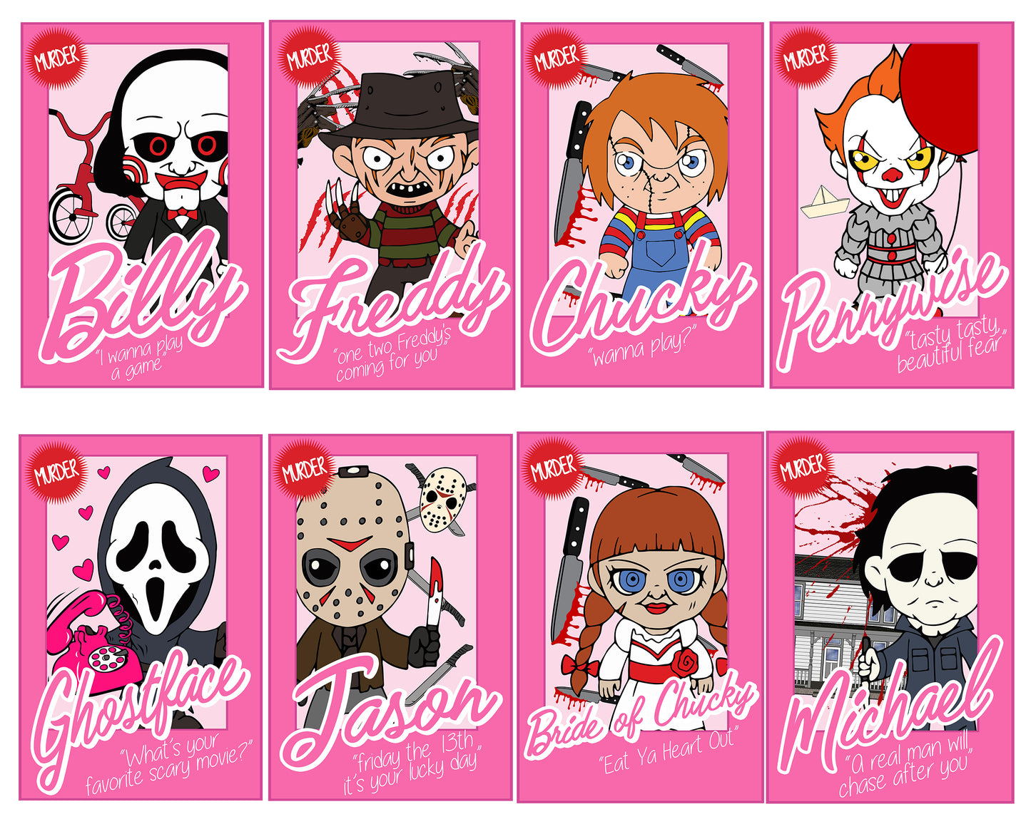 8 file chibi Horror Dolls bundle PNG , bundle halloween  Cutting Image, File Cut , Digital Download, Instant Download