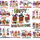 90 Files Happy Hallothanksmas PNG, Hallothanksmas Sublimation,appy Hallothanksmas Coffee Png, Silhouette , Digital download