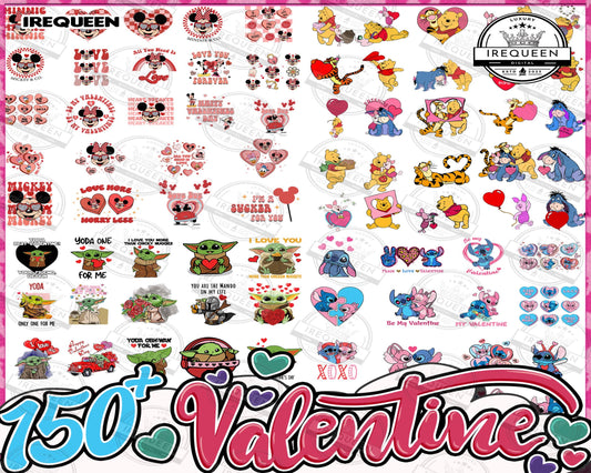 150 Cartoon Valentine Png Bundle, Valentine Mouse Story Png Bundle, Be My Valentine Png , Digital Download ,Instant Download