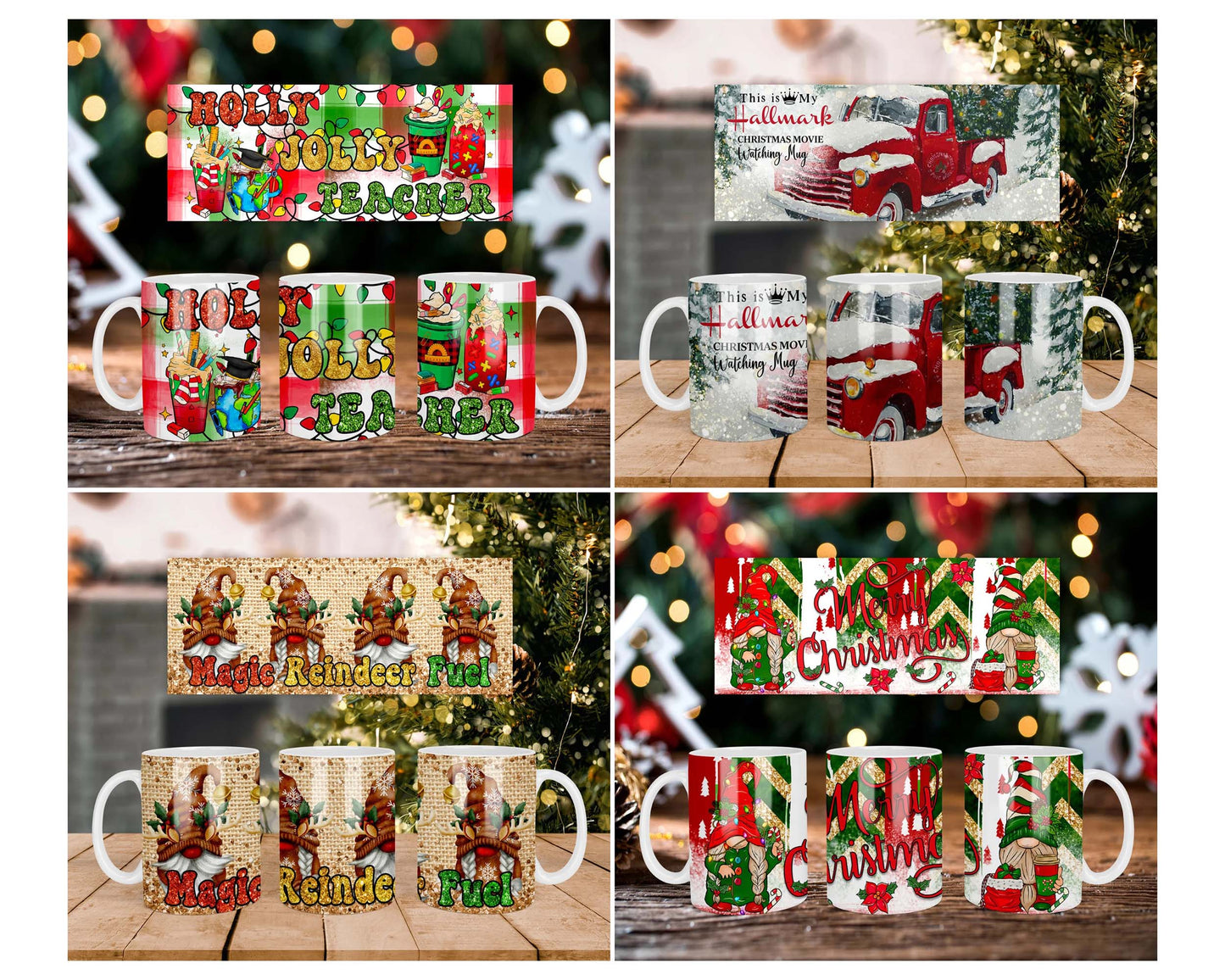 Christmas Mug Wrap, Christmas coffee mug wrap PNG , Designs 11 oz sublimation, Bundle Design Template for Sublimation, Digital Download ,Instant Download