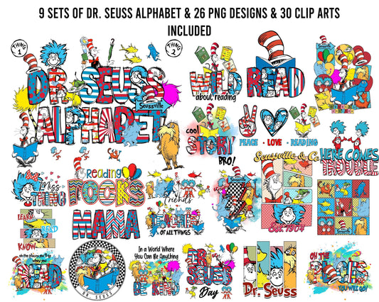 Dr. Suess Png Bundle, Dr. Suess Alphabet Png, Cat In The Hat PNG,Dr. Suess Font PNG,Doodle Alphabet PNG , Digital Download ,Instant Download