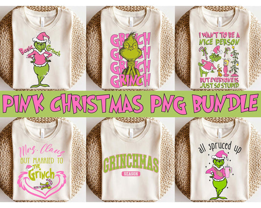Retro Pink Christmas PNG Bundle, pink Christmas png, Christmas Sublimation Designs , Digital Download ,Instant Download