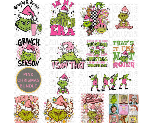 Retro Pink Christmas SVG PNG Bundle, pink Christmas png, Christmas Svg , file cut , for Cricut,  Silhouette , digital download