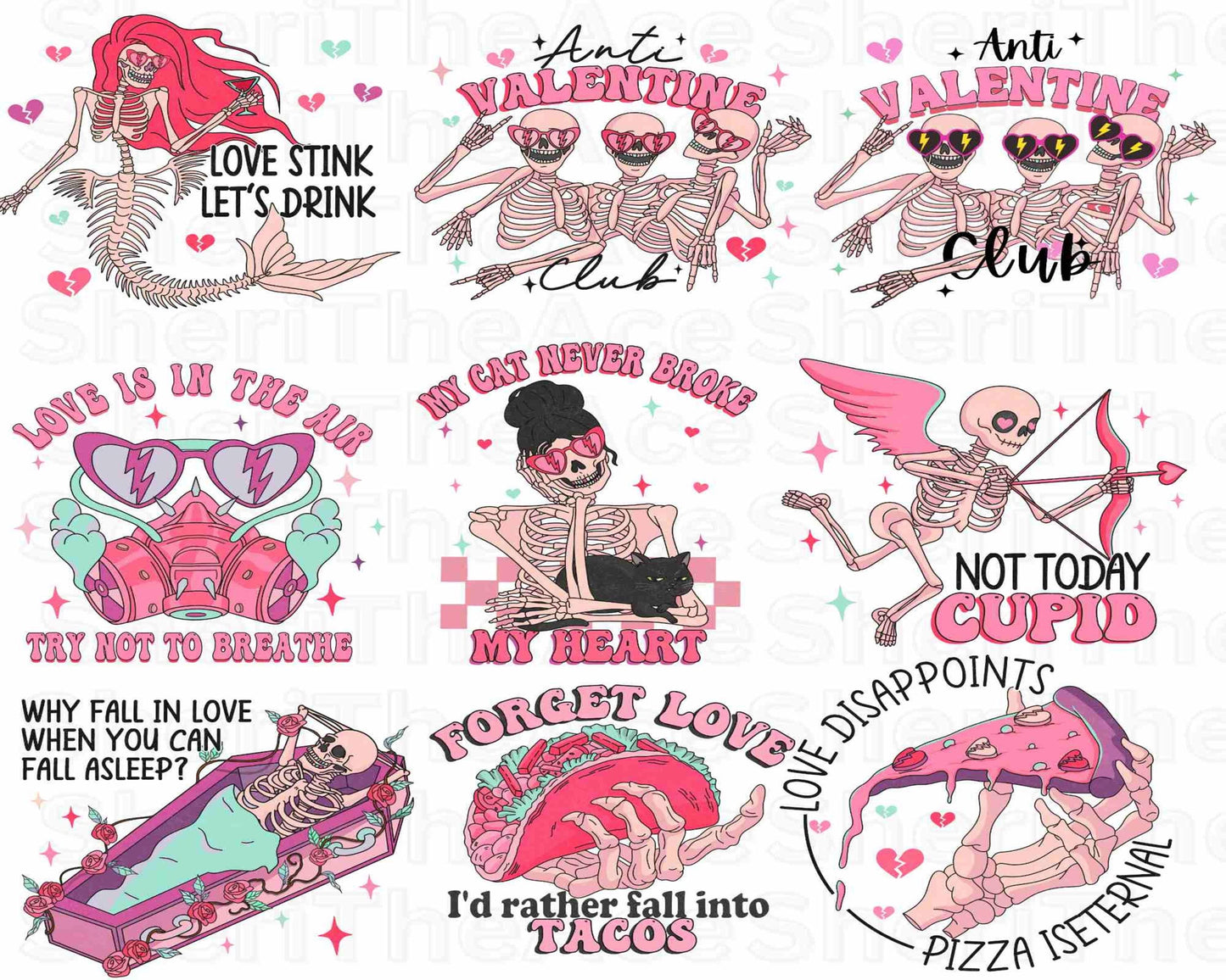 Anti Valentine Club bundle PNG | Funny Valentine's png | Valentine's Day | Sublimation Design | Digital Download ,Instant Download