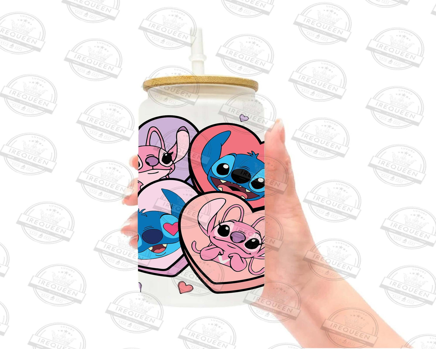 20+ Valentine Cartoon 16oz Libbey Glass Wrap Png, Valentine Character Libbey Glass Wrap Png , Digital Download ,Instant Download