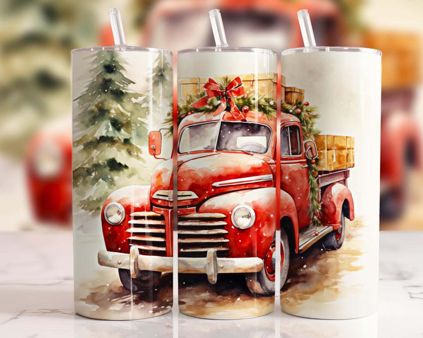 Vintage Christmas Tumbler Bundle, Xmas Tumbler Wrap, 20oz Sublimation Tumbler Designs, 20oz Skinny Straight Tumbler PNG, Digital Download ,Instant Download