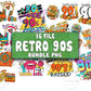 Retro 90s bundle png,16 file retro 90s png ,  for Cricut, Silhouette, digital download